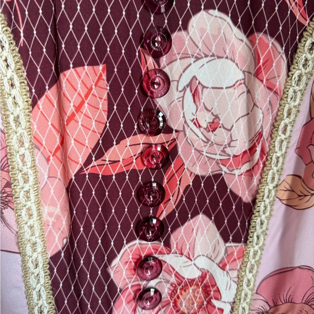 It’s giving Zimmerman without the price tag! Pink and burgundy floral dress sm.